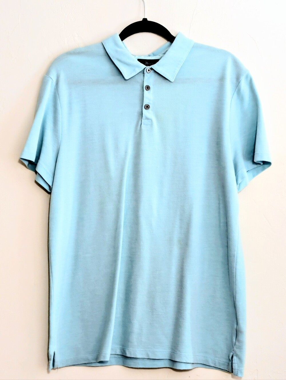 Marc Anthony Men's Large Aqua Blue Short Sleeve Polo Shirt